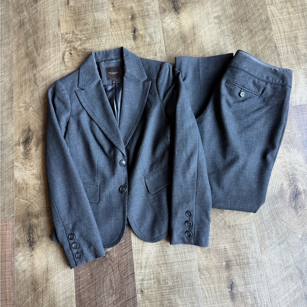 The Limited Collection Charcoal Gray Women's Two-Button Suit Blazer & Pants